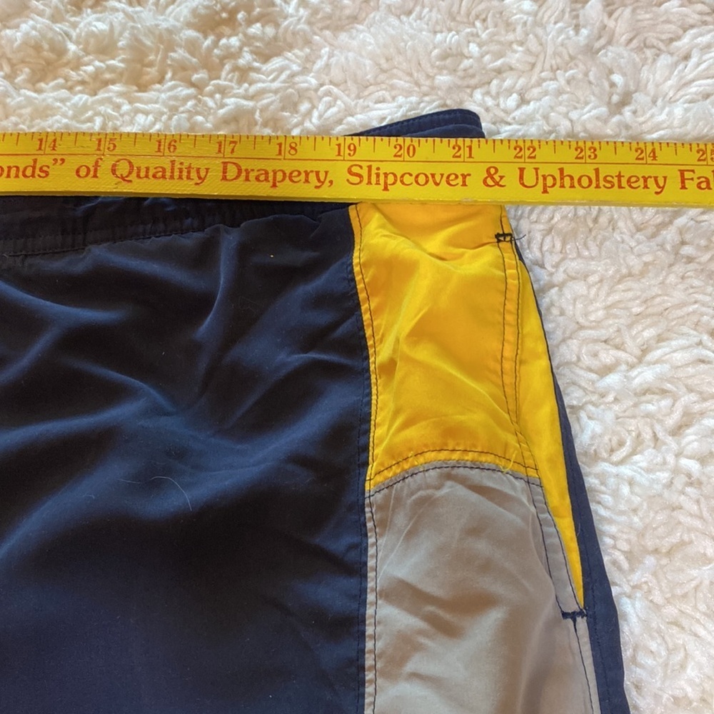 PERRY ELLIS AMERICA  XXL DRAWSTRING SWIM TRUNKS NAVY BLUE YELLOW RED TAN… - Picture 9 of 12